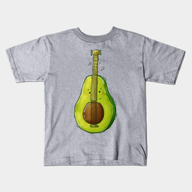 Avocado Guitar Kids T-Shirt by Tania Tania